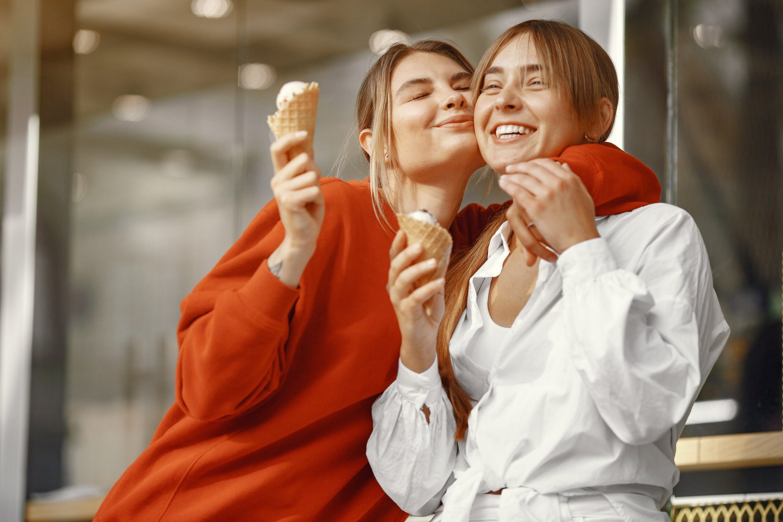 Colleagues enjoying ice cream together