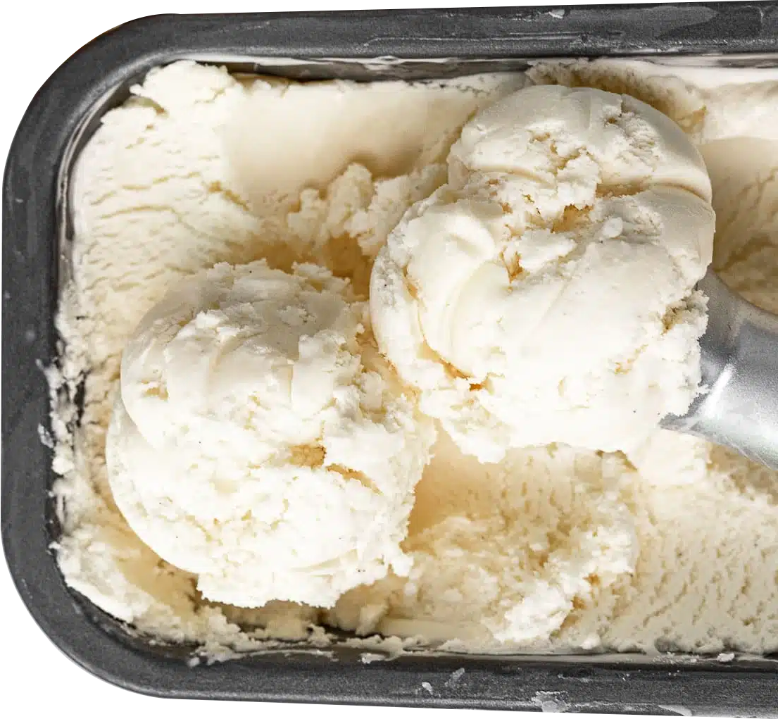 Scoops of vanilla ice cream